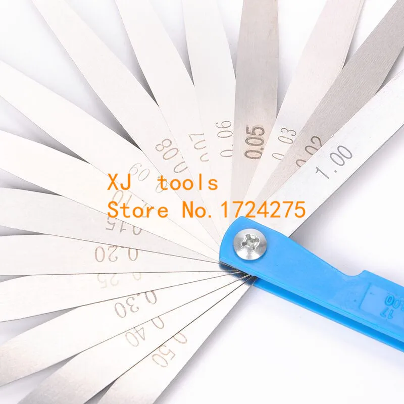 100mm 150mm 200mm 17 Blade Metric Feeler Gauge 0.02-1.00mm Gap Filler Thickness Measurement Tool