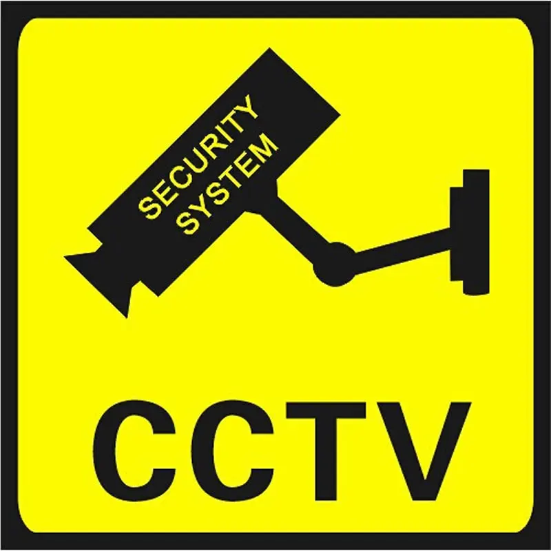 5Pcs/pack 24 Hour Video Surveillance Sign CCTV Warning Sticker Window Wall For Alarm Surveillance Dummy Camera Accessories