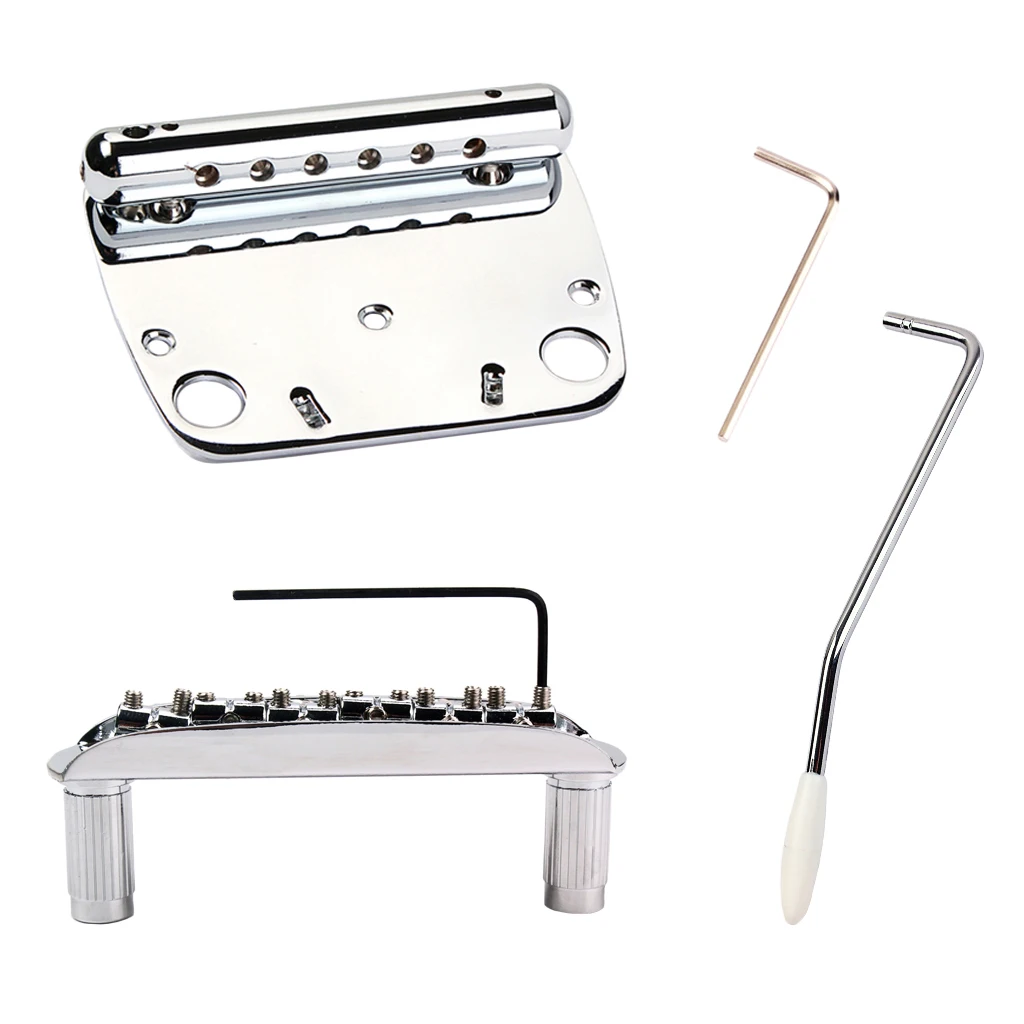 Exquisite 6 String Guitar Tremolo Bridge Tailpiece Set for Jazzmaster Guitar Accessory Chrome