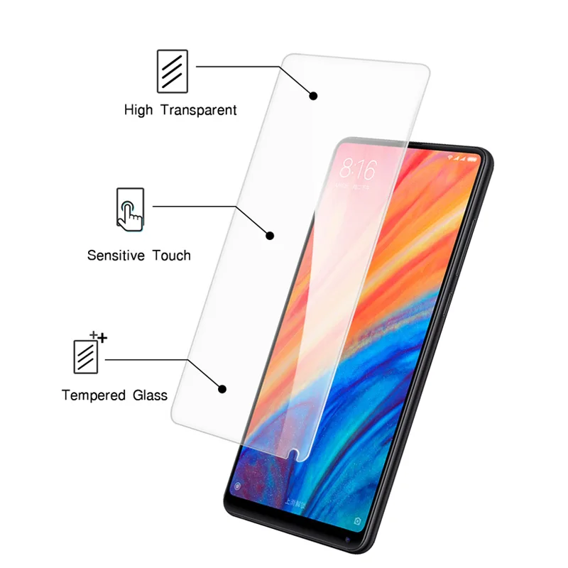 Nicotd 9H Explosion-proof Tempered Glass for Xiaomi Mi Mix 2s 2 Max 3 Screen Protector For Xiaomi Mi 8 8SE 6 5x 6X Glass film