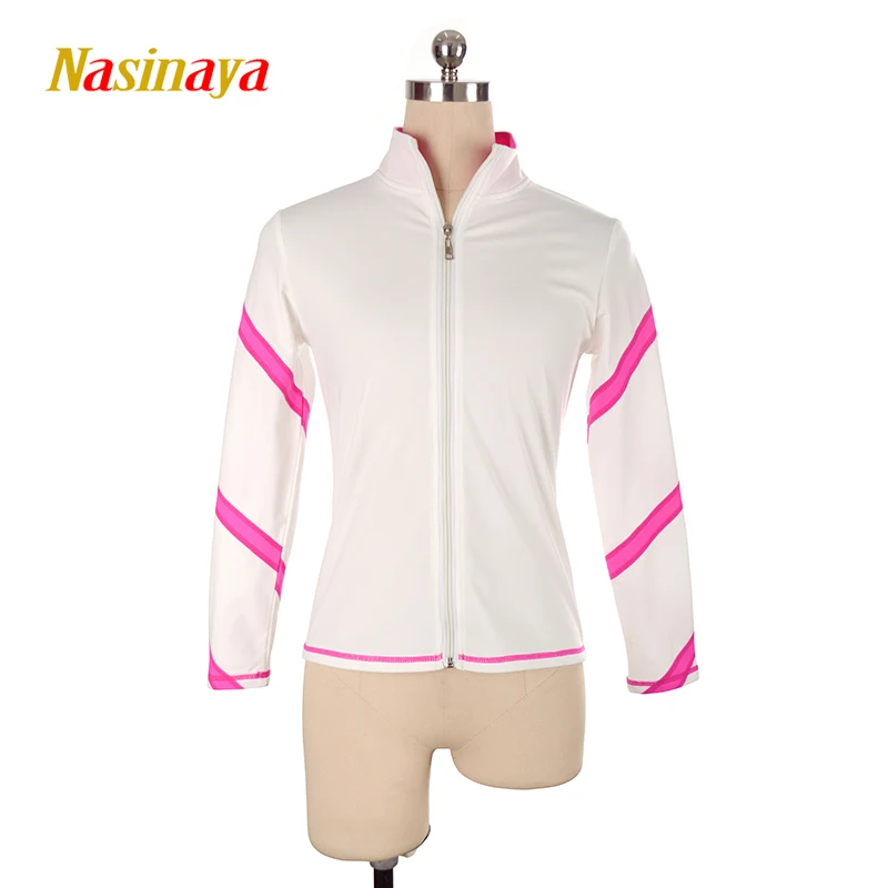 

Figure Skating Jacket Zipper Top Girls Women'S Sports Training Competition Skating Gymnastics Color-Block Sleeves Clothing