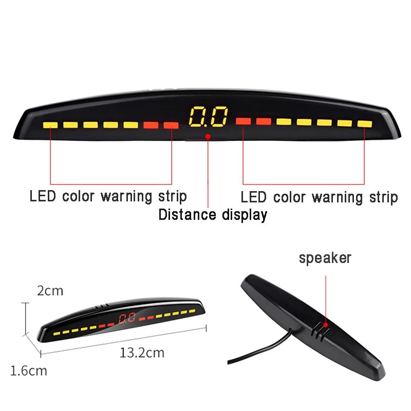 YASOKRO-Car LED Estacionamento Sensor, Detector Automático, Parktronic Display, Reverse Backup Monitor System, 4 sensores