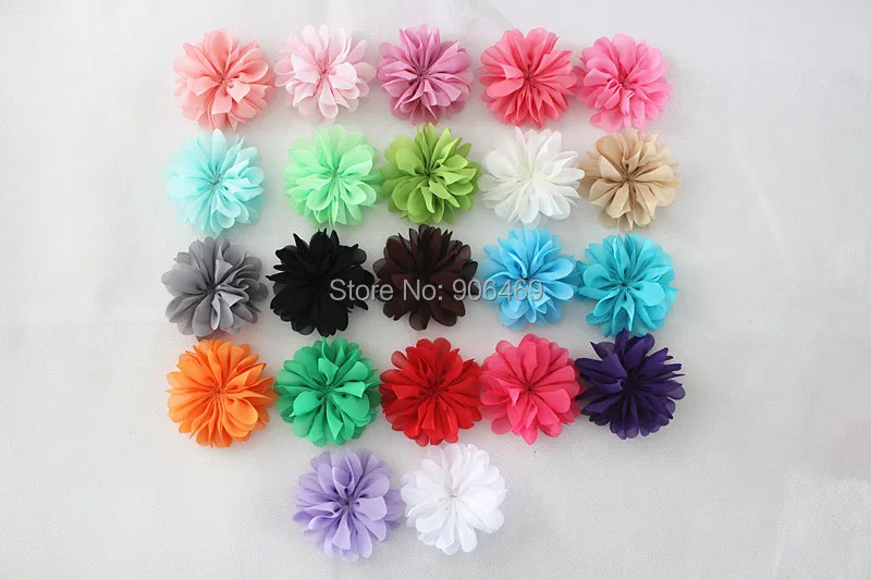 7cm Girl hair flower Ballerina Flowers Chiffon Flowers,Fabric Flowers For Headbands,Hair Accessories Unfinished 23colors