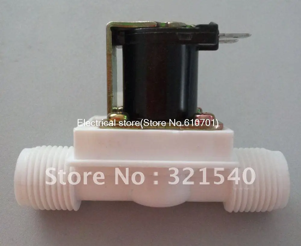 

1/2"BSP Nylon Plastic Solar Solenoid Valve 12VDC 24VDC 220VAC Normally Closed Water Air Gas Heater Washer Wash Machine