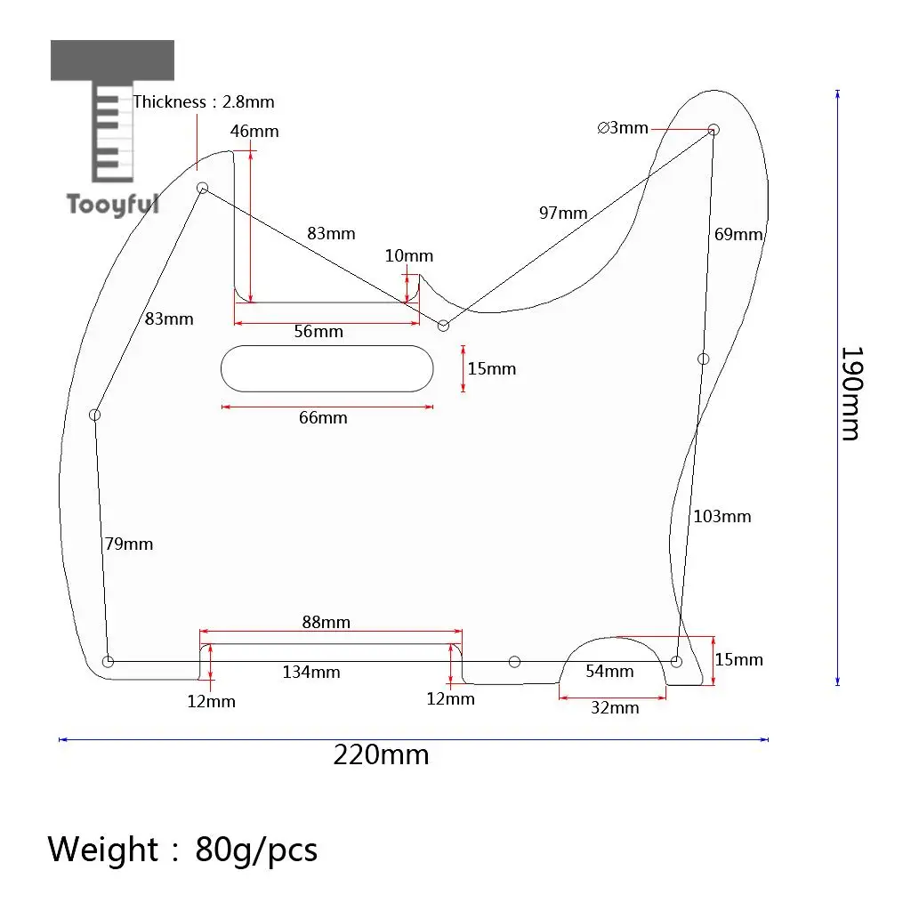 Tooyful Guitar Pickguard Pick Guard Plate Protect with Screws Set for Telecaster TL Electric Guitar Replacements Decor Gift DIY