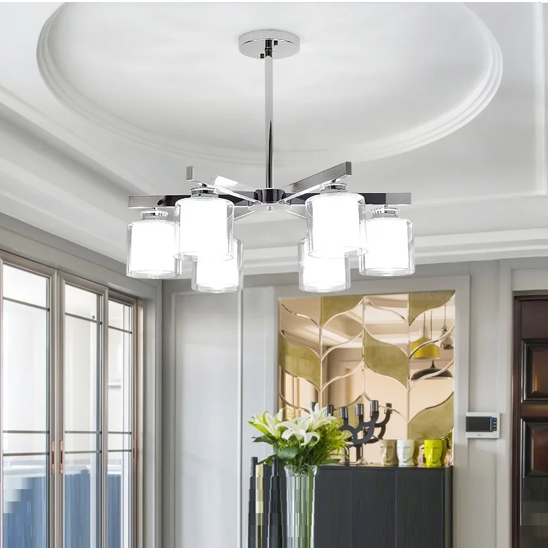 Modern Chandelier Chrome Metal Led Chandeliers Lighting Crystal Living Room Led Pendant Chandeliers Lights Bedroom Lights