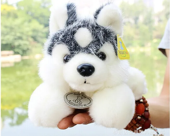 

cute plush Husky dog toy high quality lying husky dog doll gray dog toy about 35cm 0246