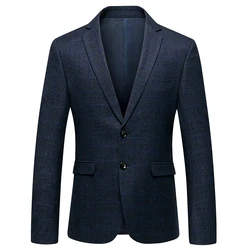 Chaqueta clásica de negocios para hombre, Blazer informal de lana de estilo británico, abrigos ajustados, primavera 2019