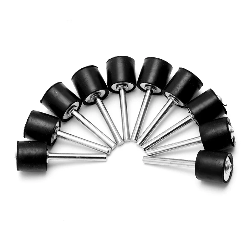 Mandriles de goma de tambor de 1/8 ", vástago de ajuste, manga de lijado, herramienta rotativa Dremel de 1/2", 10 Uds.