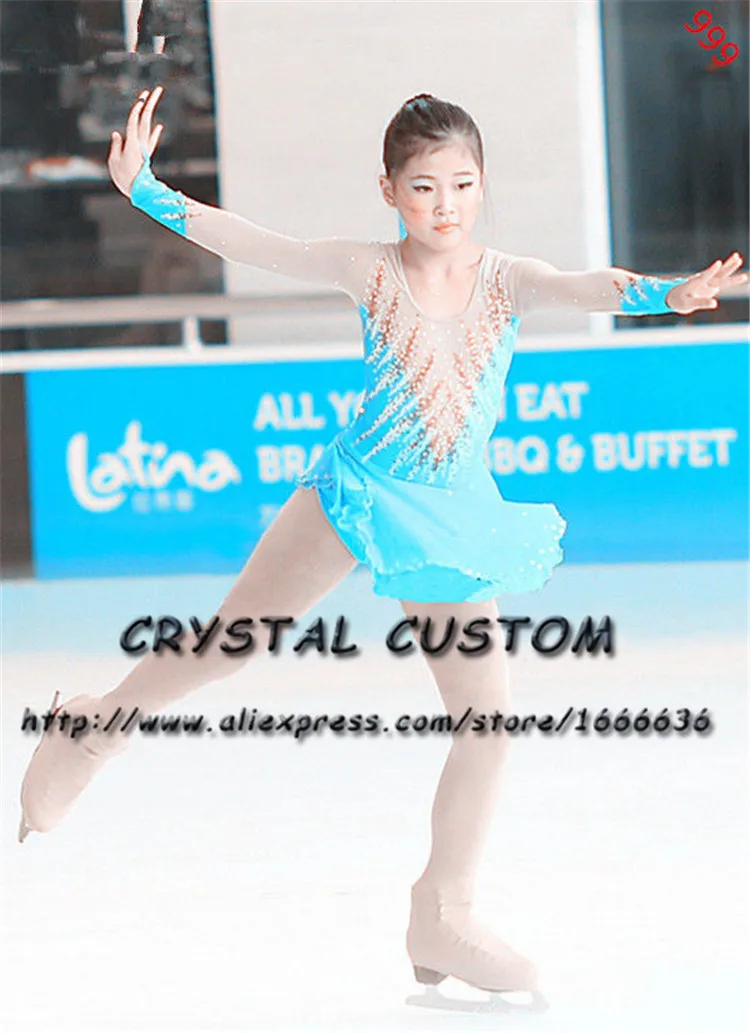 

2018 Girls Figure Skating Dresses Fashion New Brand Vogue Figure Skating Competition Dress Customized DR3115