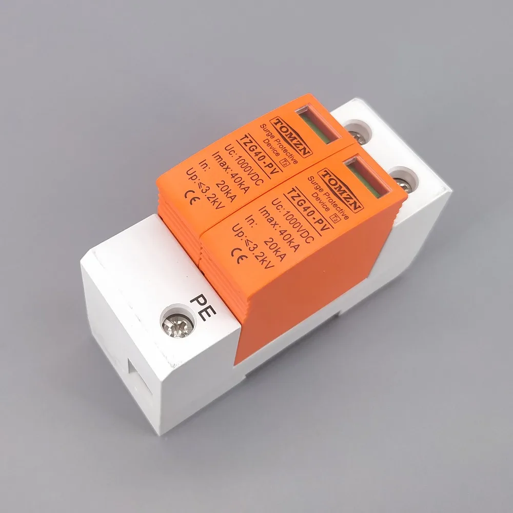 Protector de sobretensiones doméstico, dispositivo descargador de alta tensión, 20KA ~ 40KA, DC 1000V, SPD