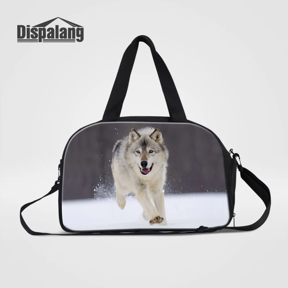 

Dispalang Men's Travel Bags Wolf Animal Print Crossbody Luggage Bag Large Capacity Women Totes Duffle Bag Weekend Shoulder Bag