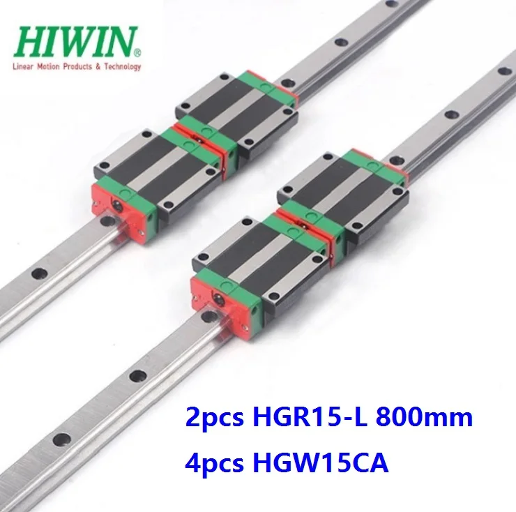 

2pcs origial Hiwin rail HGR15 -L 800mm + 4pcs HGW15CA / HGW15CC blocks for cnc router