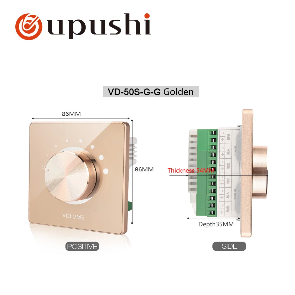 Oupushi-coluna montada na parede, Volume Control, Botão na parede Speaker Switch, 100W