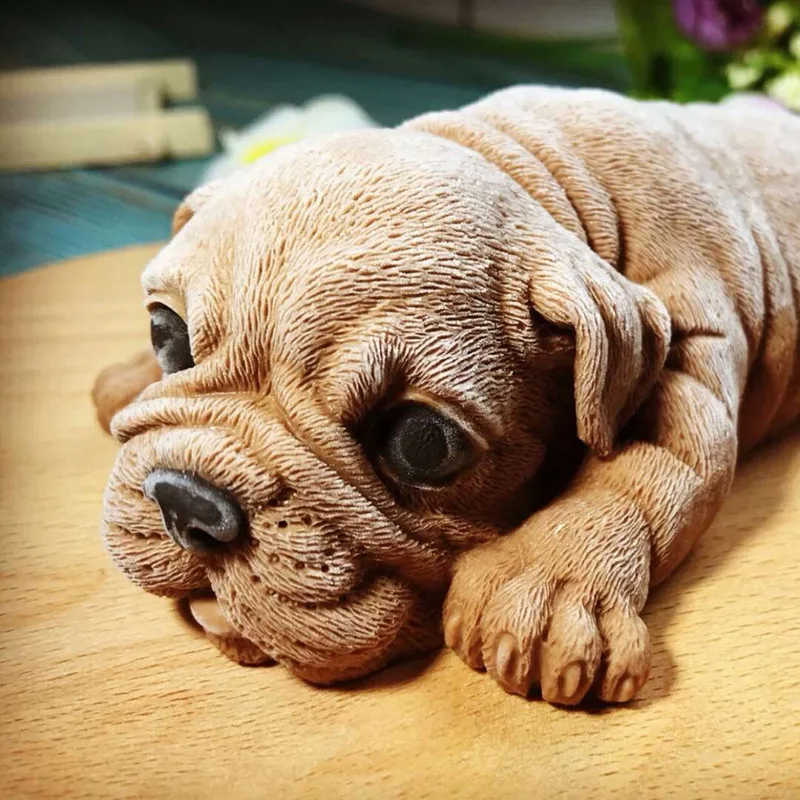 3D Shar Pei Cute Dog Silicone Mold Mousse Cake Ice Cream Jello Pudding Blast Chilling Tool Fondant Decoration Soap Candle Mould