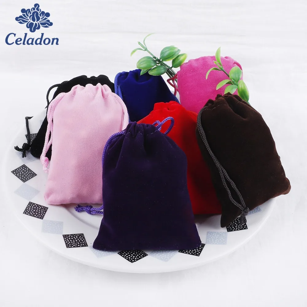 10 pcs/lot High Quality Multi Color Velvet Pouches Jewelry Packaging Display Drawstring Packing Gift Bags  Pouches