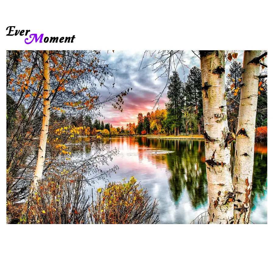 

Ever Moment 2016 new product river tree square full drill diamond painting diamond embroidery landscape home decor crafts ASF264