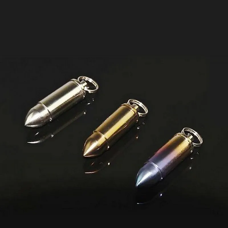 TC4 Titanium alloy sealed bottle Mini waterproof creative pendant survival capsule pill storage bottle small pill box