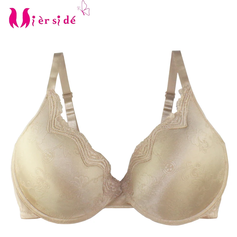 Mierside Women Plus Size Bra Underwear For Big Cup C/D/DD Women Khaki Color