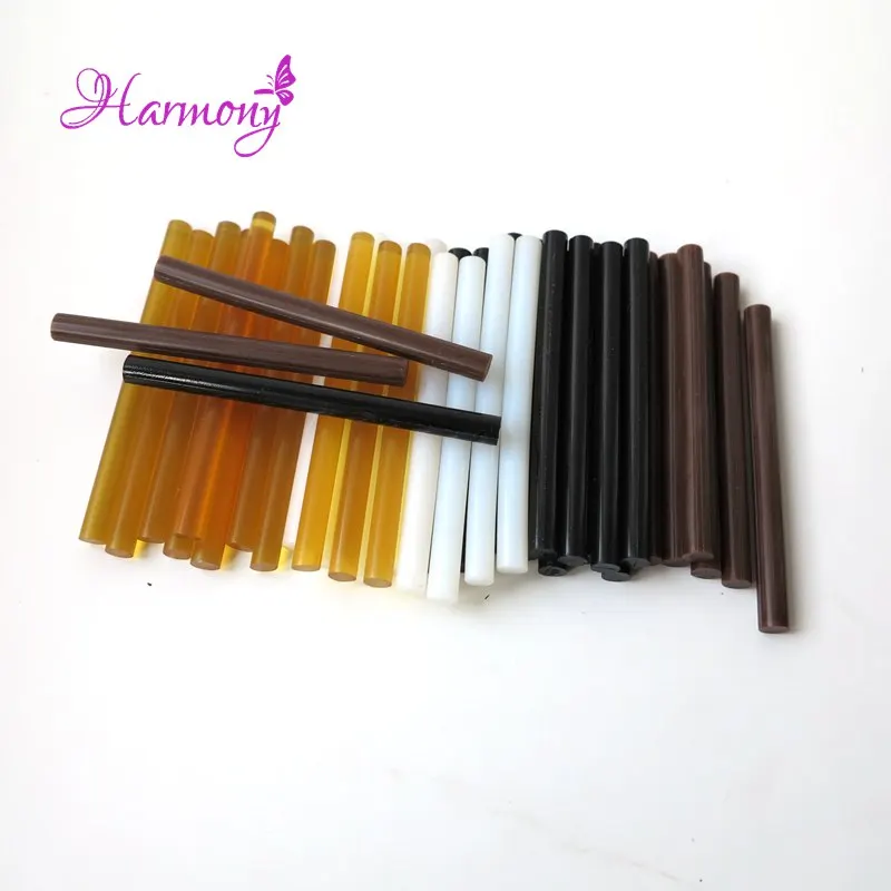 

12pcs 0.78*10 cm Keratin Glue Sticks,fusion glue, brown, amber, black and white colors in stock optional