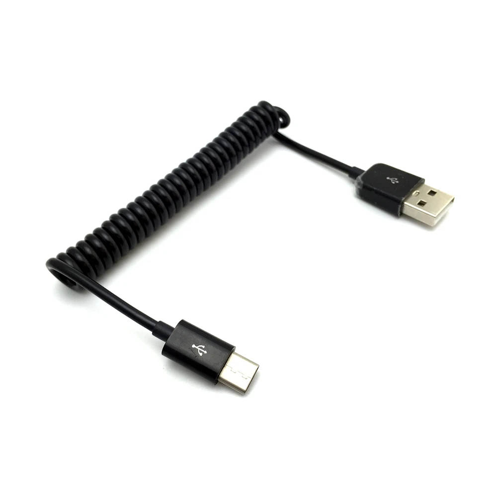3M Spring Coiled retractable flex usb male to usb type c cable usb-c data charging for letv le1 Max Pro oneplus two 2