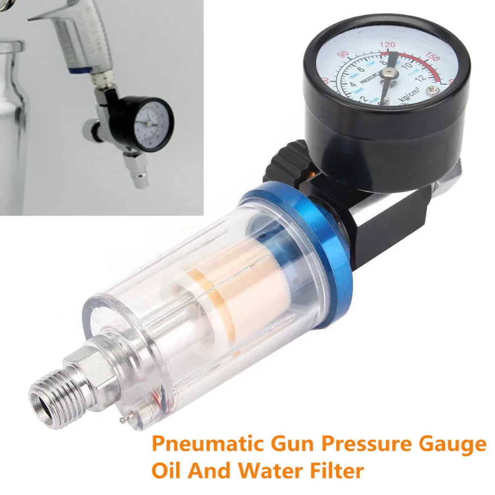 WENXING – jauge de régulateur d'air pour pistolet pneumatique de pulvérisation, haute qualité, 1/4 pouces, filtre de piège à eau d'huile en ligne, accessoires
