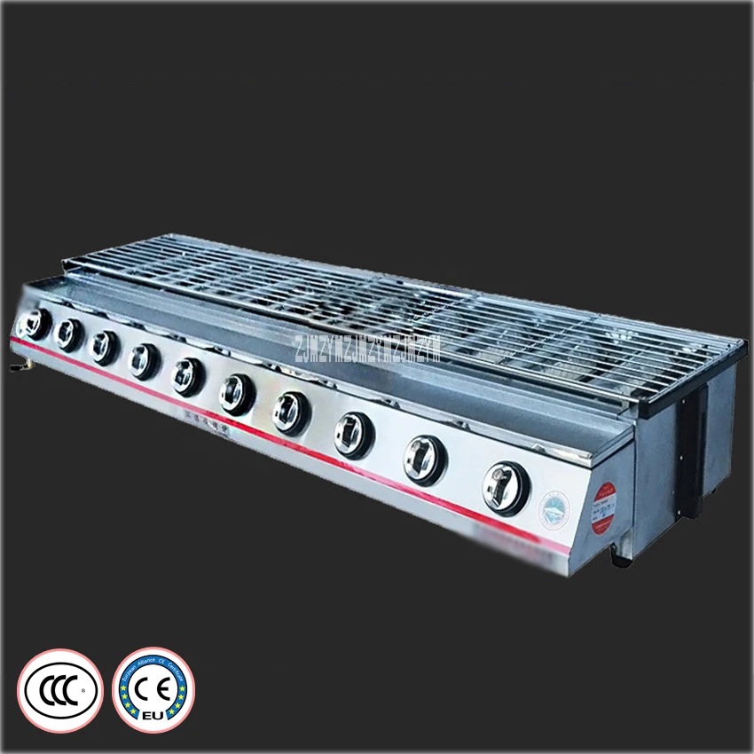 

Ten Head Gas Barbecue Grill Smokeless Stove SC-ST10 Gas BBQ Grill Stainless Steel Material Steel Cover Barbecue Oven CE/3C