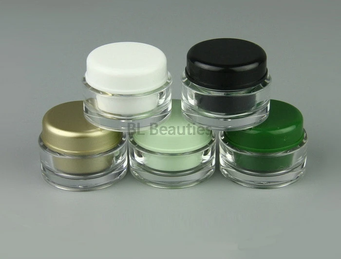 500pcs/lot High Quality Acrylic Empty Cosmetic Sample Containers Eye Cream Jar 5g with Lids Free Shipping