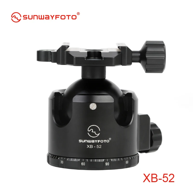 SUNWAYFOTO XB-52 Low-Profile Tripod Head for DSLR Camera Tripod Ballhead  Professional  Monopod Panoramic Tripod Ball Head