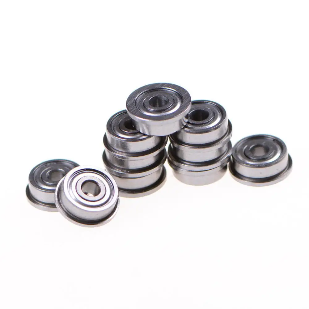 10pcs F623ZZ F604ZZ F605ZZ F606ZZ F607ZZ F608ZZ F623ZZ F624ZZ F625ZZ F626ZZ Flange Bushing Ball Bearings 3*10*4 mm F634ZZ F635ZZ