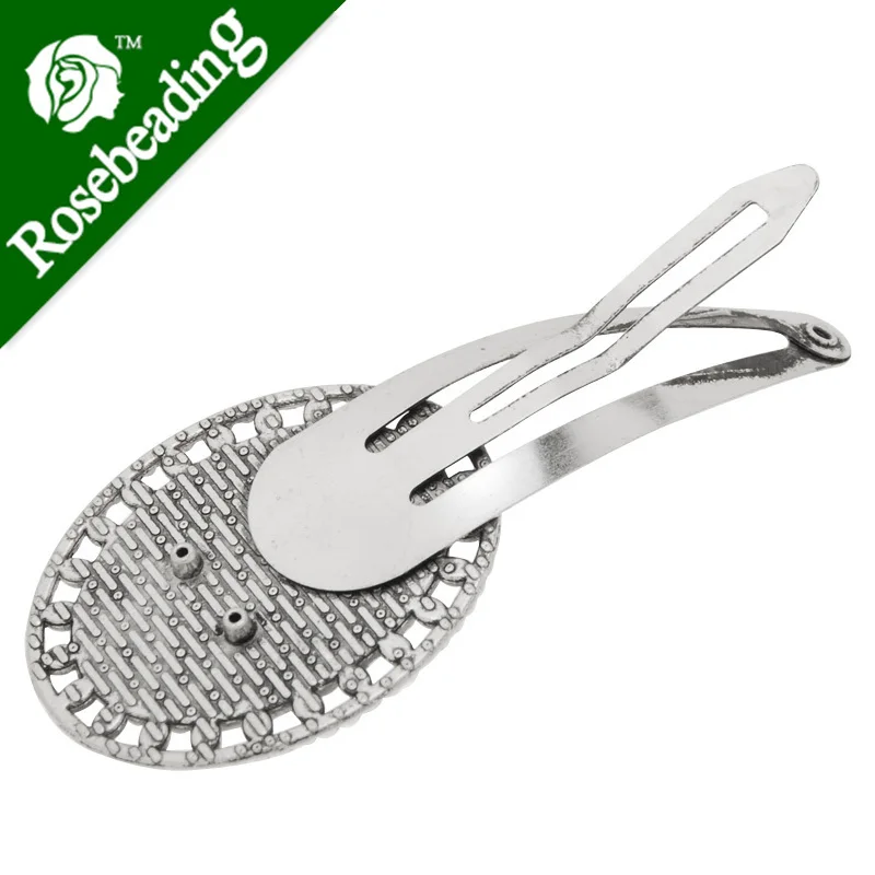 Bobbby pin with antique silver plated 18x25mm oval bezel,length 66mm,sold 20pcs /lot-C4760