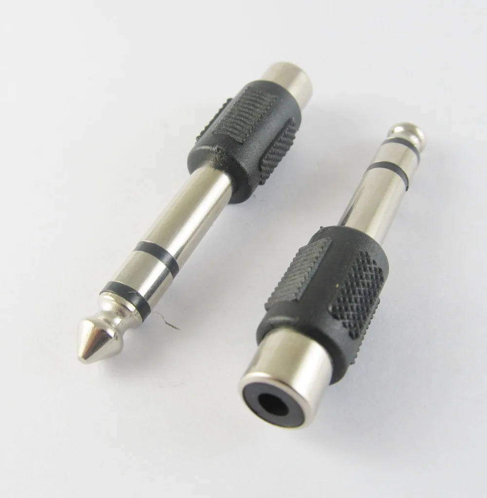 

10pcs 6.35mm 1/4" Stereo Male Plug to RCA Phono Female Audio Adapter Connector