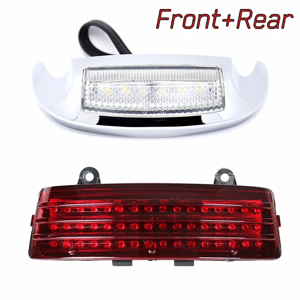 

Front&Rear Tri-Bar LED Tail Brake Fender Tip Light For Harley Street Glide Road FLHX FLTR 2014-2018