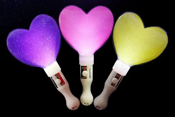 660pcs/lot Colorful 21CM LED Heart Shape Glowing Light Stick In the dark Concert Events Flashing Wedding Festival Party Supplies