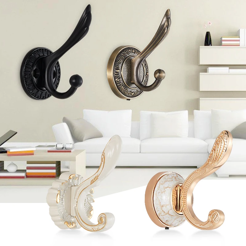 European  Clothes Cap Single Hook Wall Hanging Wall Shoe Cabinet Bathroom Kitchen Wall Hooks  Single Hardware  Metal Chrome Hook