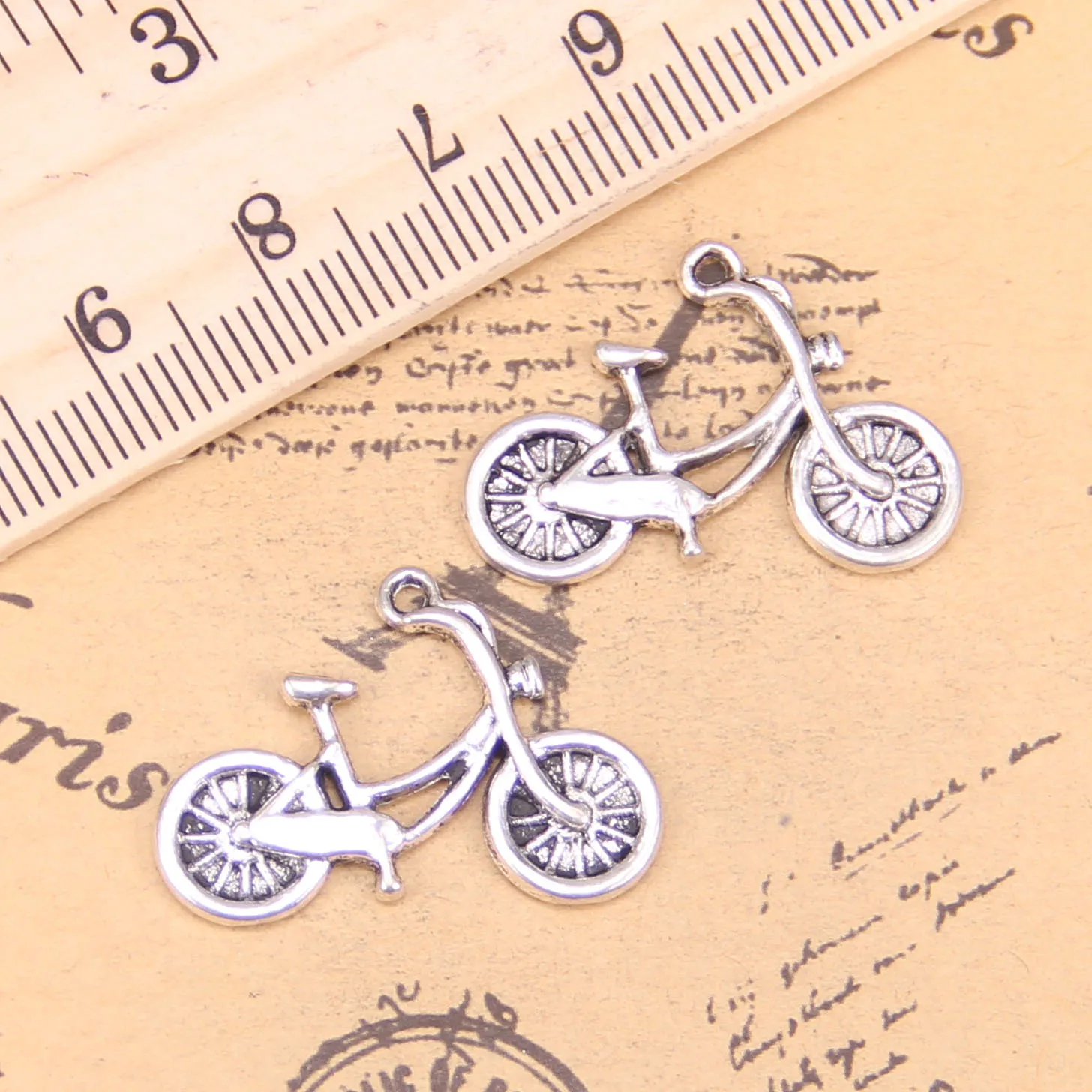 62pcs Jewelry Charms bicycle bike 26x18mm Antique Silver Plated Pendants Making DIY Handmade Tibetan Silver Jewelry