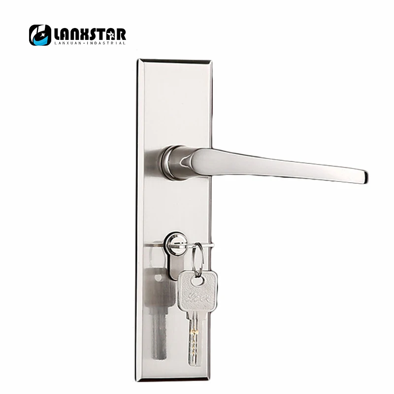 

Grade A Strength Zinc Alloy Handle Lock Manufacturers 50Lockbody Undertake Wood Door Brass Lockcore Handle-locks