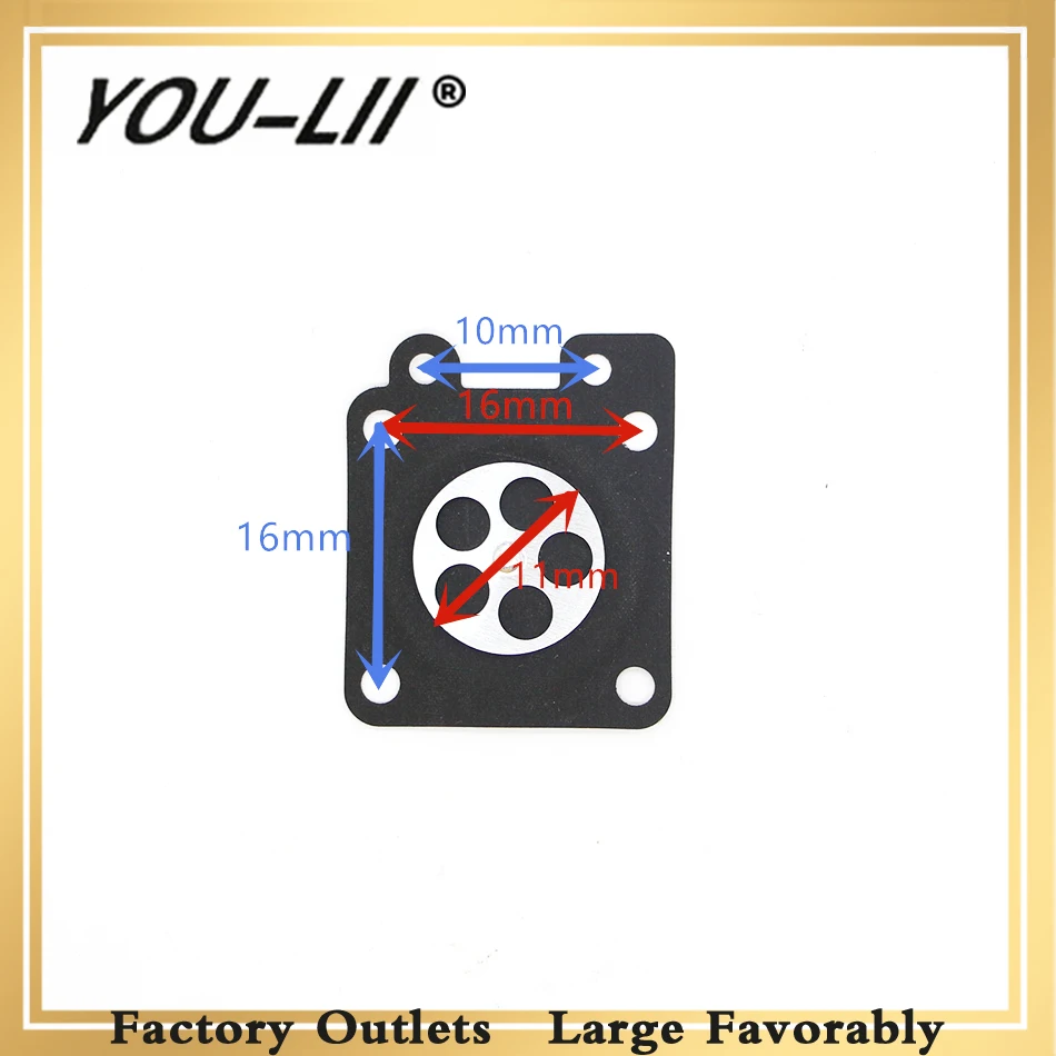 YOULII 10pcs/lot For ZAMA MS26 Metering Diaphragm Gasket Parts For ZAMA-MS260 MP16 3800/4500/45cc/5200/5800