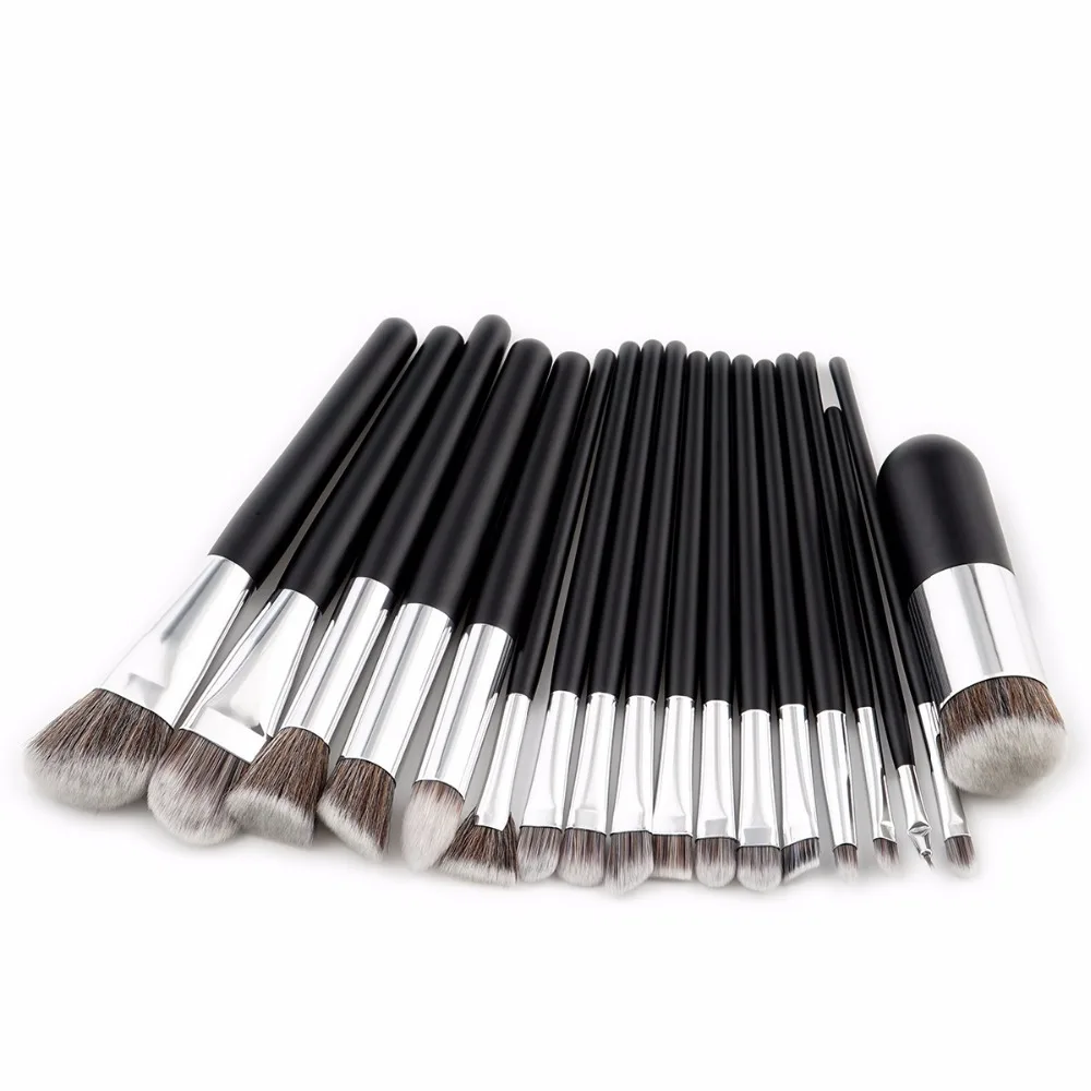 Professional 18pcs Eye shadow Eyeliner Eye Beauty Blending Makeup brush Set Large Foundation Powder Contour Highlighter Brush