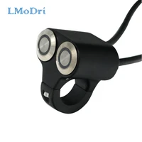 LMoDri 22mm manillar motocicleta interruptores ATV Scooter faro freno de peligro luz antiniebla interruptor ON-OFF aluminio con indicador DIY