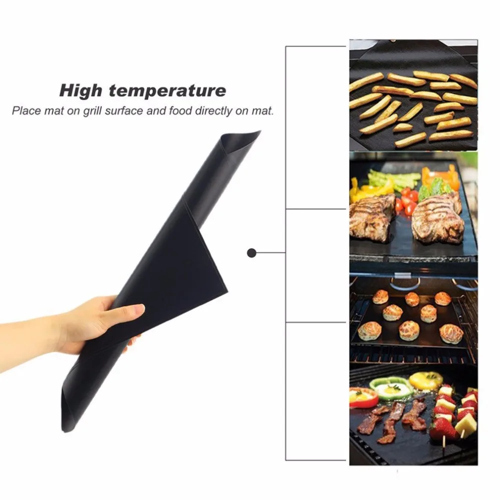 1PC/3PC/5PC Reusable Non-Stick BBQ Grill Mat Pad Baking Sheet Meshes Portable Outdoor Picnic Cooking Barbecue Mat Tool QA 040