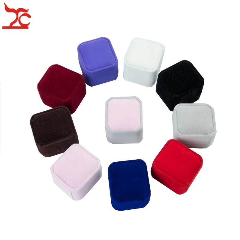 Wysokiej jakości kwadratowe ślubne aksamitne kolczyki Pudełko na pierścionek Niesamowite przyjęcie zaręczynowe Kolczyk Biżuteria Wyświetlacz Prezent Case