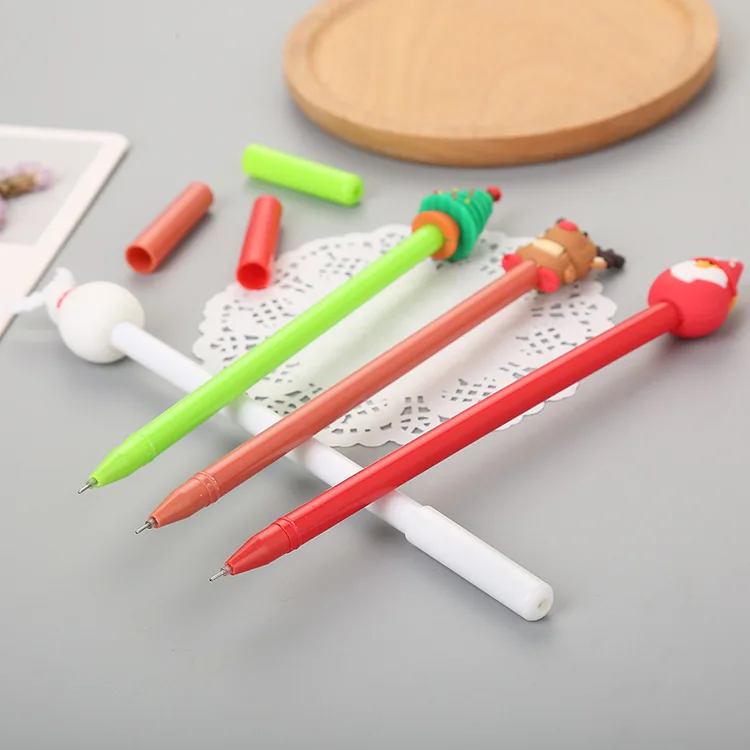 

40 pcs Creative Stationery Santa Claus Neutral Pen Cute Christmas Gift Students Water-based Pen Cartoon Pen