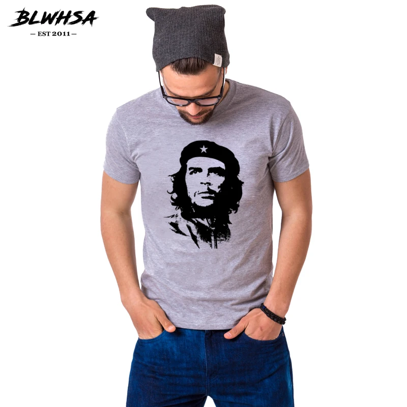 BLWHSA Che Guevara Hero Men T Shirt High Quality Printed 100% Cotton Short Sleeve T-Shirts Hipster Pattern Tee Cool Men Clothing