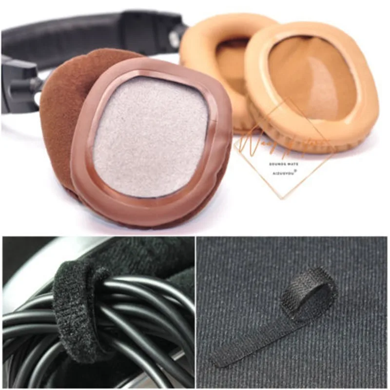 Brown Velour Gold Leather Ear Pads Cushion EarPads Covers For Audio Technica ATH-M50 M50S M50X M40 M40S M40X Headphone Earmuff