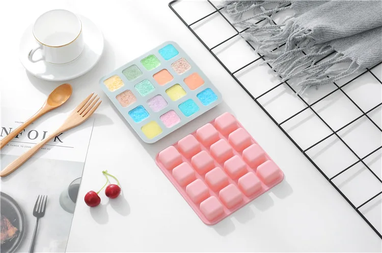 1PC 16 Squares Cake Tools Cupcake Chocolate Baking Tray Fondant Kitchen Bakeware Silicone Mousse Cake Mold Muffin Pan OK 1013