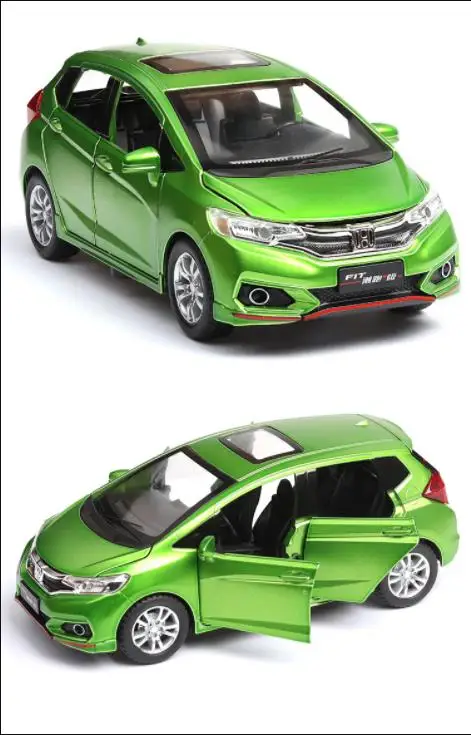 1:32 alloy pull back car models,high simulation Honda Fit,metal diecasts,pull back &flashing & musical,free shipping