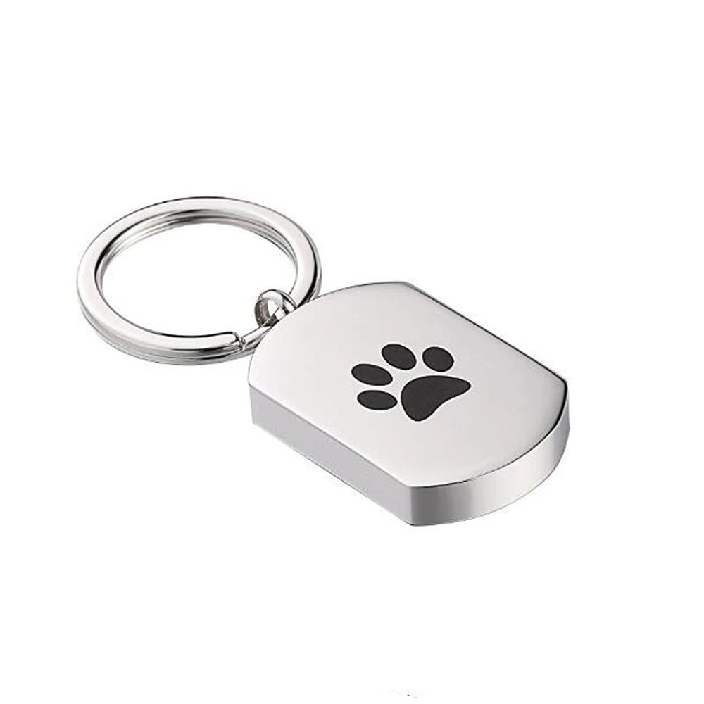

Cremation Dog Paw Keychain Urn Stainless Steel Key Ring Women Men Dog Memorial Ashes Holder Can be engraved
