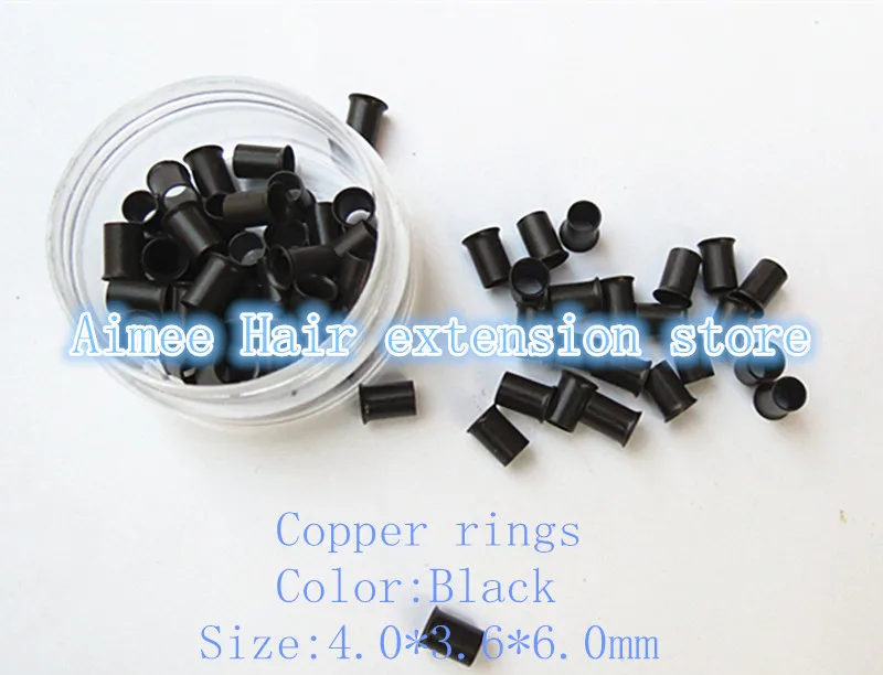 

4.0*3.6*6.0mm6#Dark blond1000pcs/pack copper flared ring easily locks/copper tube micro link/ring /bead for i tip hair extension