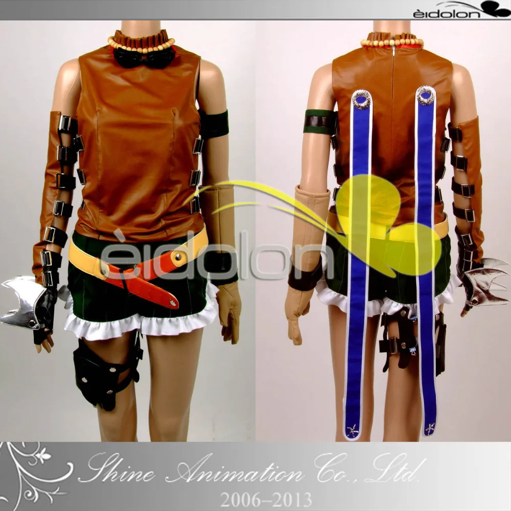 Final Fantasy X Rikku Cosplay Costume with glvoes 11